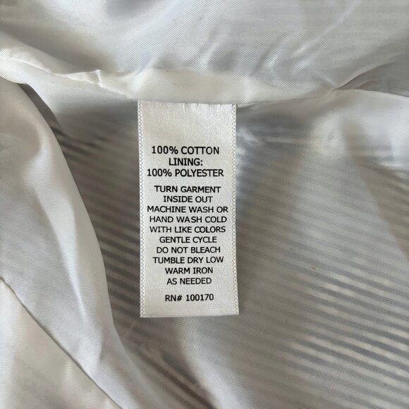 British Khaki Navy Blue and White Striped 100% Cotton Seersucker Blazer Preppy - Picture 4 of 9